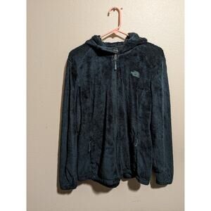 North Face Jacket Womens L Green Osito Fleece Full Zip Up Coat Soft Fuzzy Hoodie